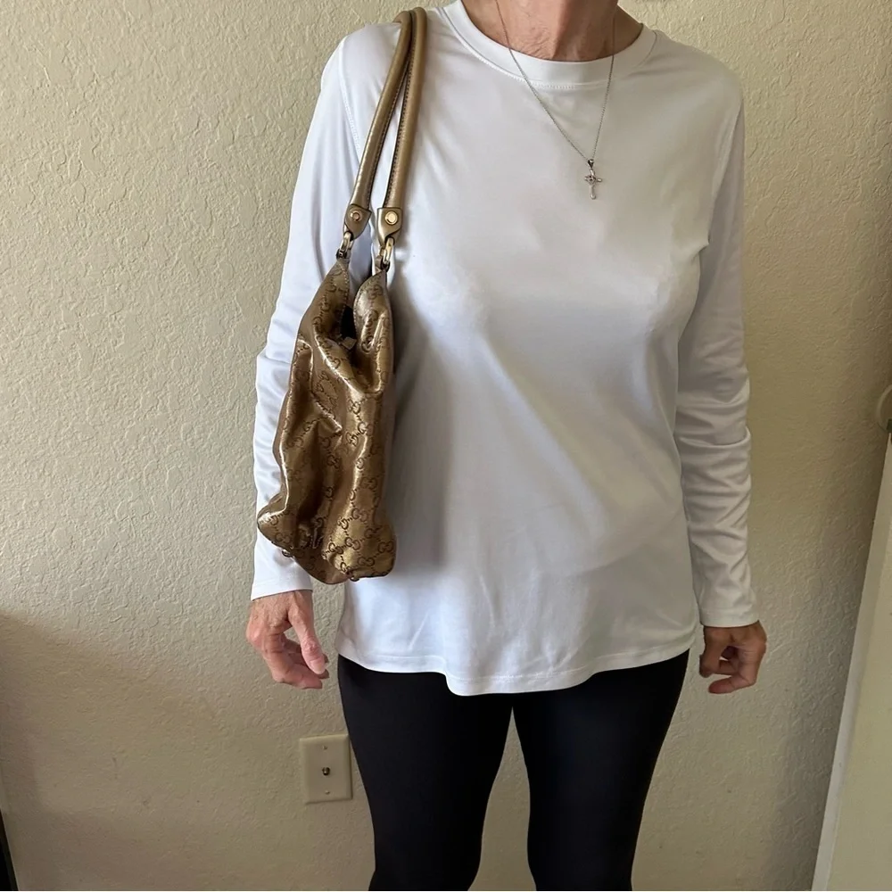 AUTHENTIC Gucci GG Crystal Coated Canvas Abbey D-Ring hobo Shoulder Bag - Picture 13 of 16